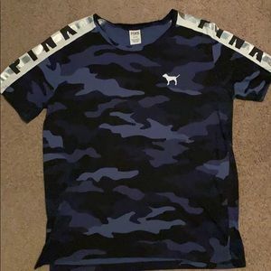 PINK Blue Camouflage Tee